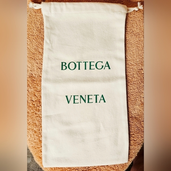 LG Bottega Veneta White Green Drawstring Dust Bag Wallet Shoe Cover Replacement - Picture 2 of 5